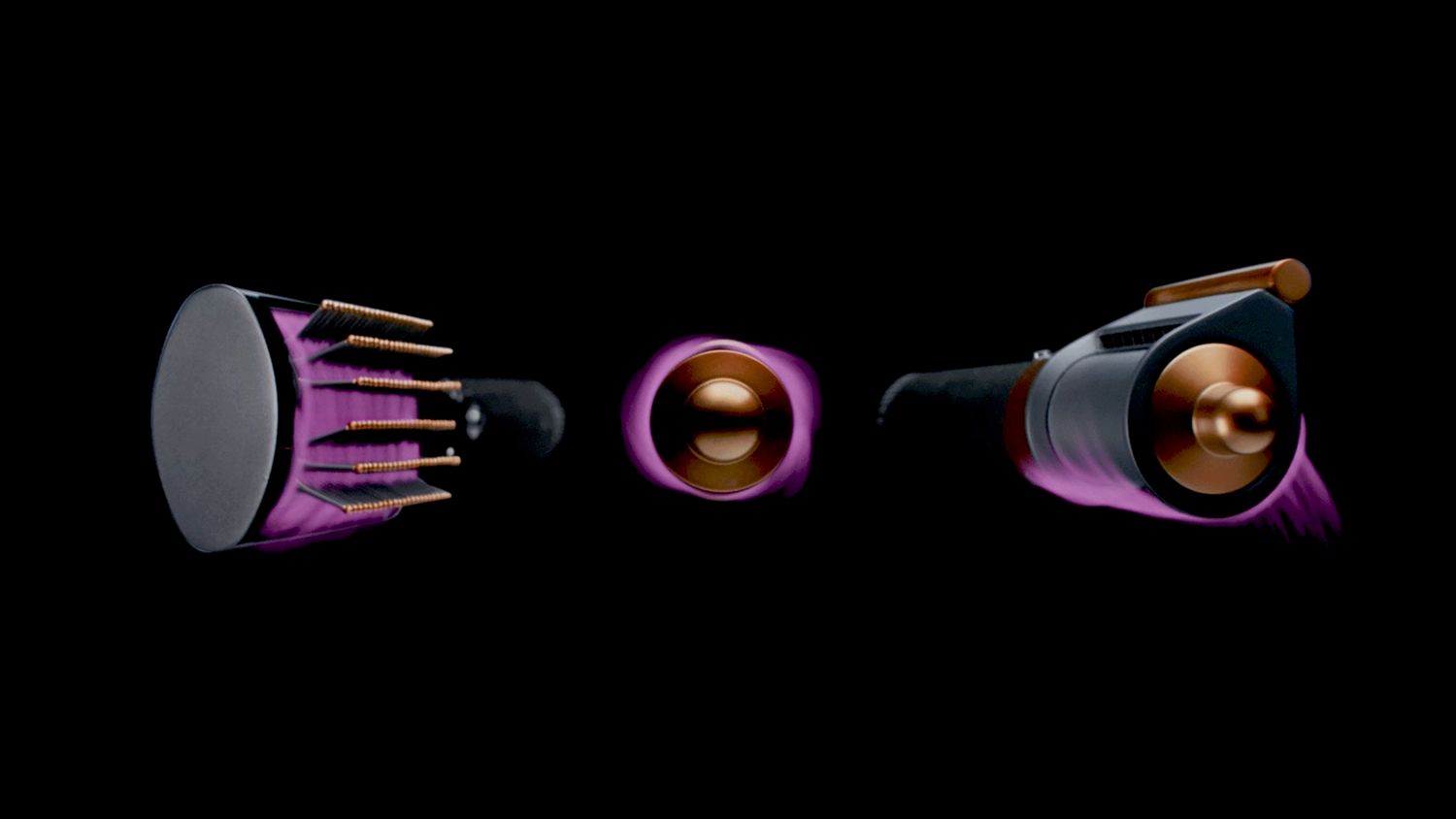 Le Dyson Airwrap enroulant une mèche de cheveux en utilisant l’effet Coanda